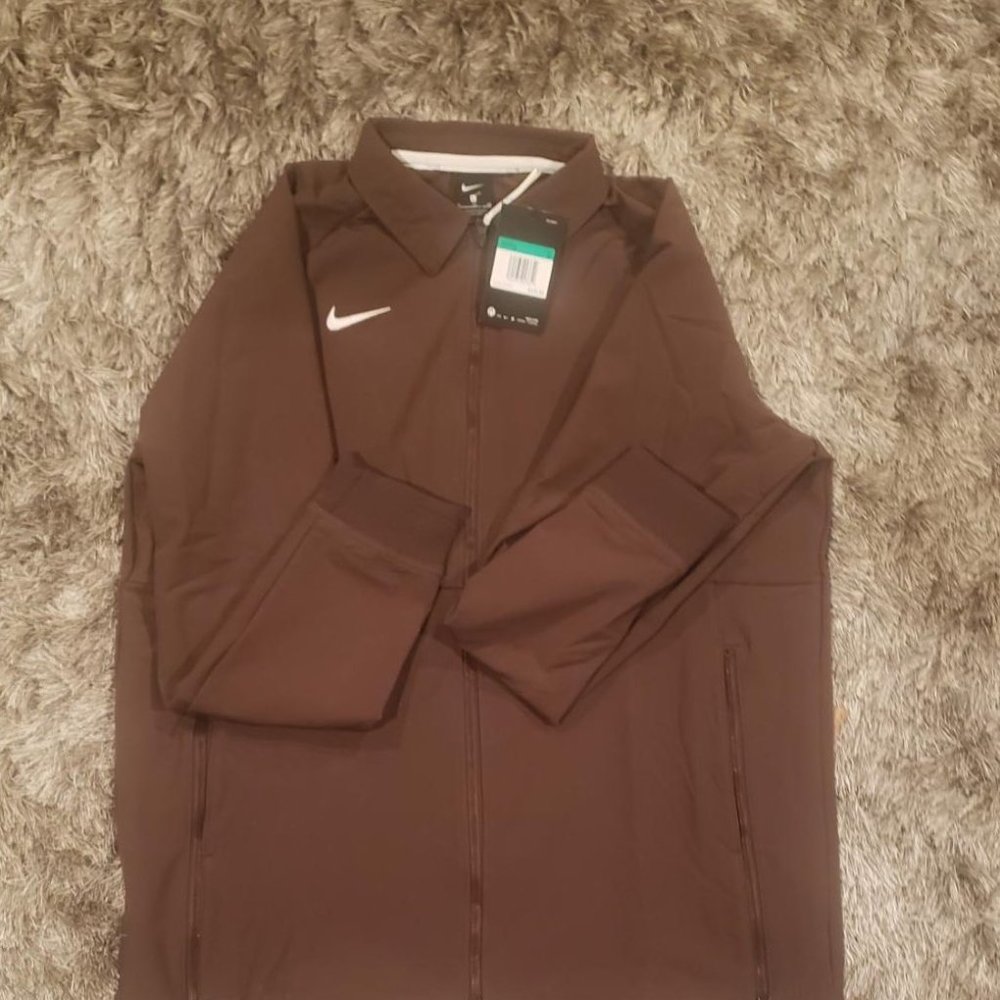 Womens Brown Nike Full Zip Therma Jacket